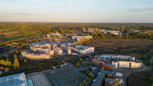 Aerial view of Colchester, including Colchester Institute